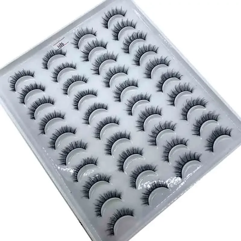 HBZGTLAD New 20 Pairs 3D Mink Hair False Eyelashes Natural/Thick Long Eye Lashes Wispy Makeup Beauty Extension Tools