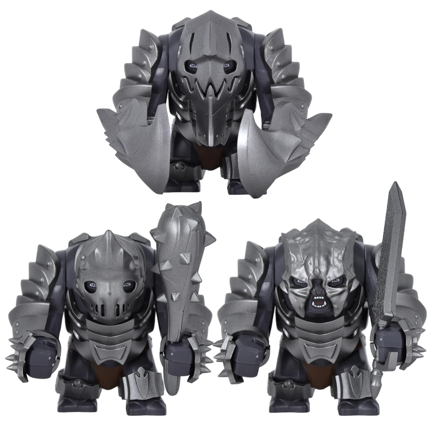 MOC Large Medieval Cave Troll Brick LOTR Figure Diverse Gear Kits, Flexible Joints, Puzzle Collectible DIY Toy For Sci-fi Fans