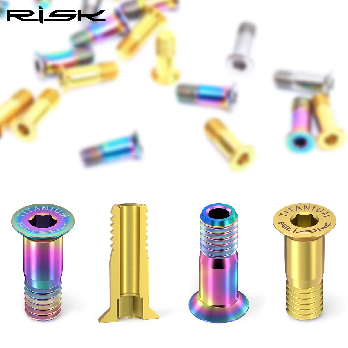 Risk MTB Road Bike Rear Derailleur Jockey Wheel Screws,Titanium alloy Bicycle Pulley Guide Wheel Fixing Bolts,2pcs M5*14.2mm image 3