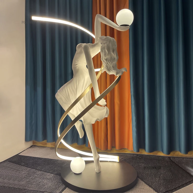 Creative Abstract Sculpture Floor Lamp Office Hotel Decoration Designer Dancing Art Personality Ornament Standing Lamp