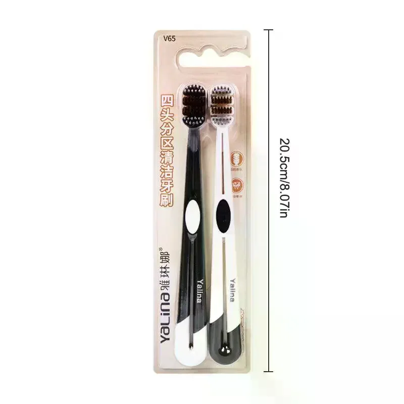 

2Pcs Three Head Breathing Wide Toothbrush Mouth Clean Whitening Toothbrush Ultra-Fine Soft Hard Bristle Deep Cleaning For Adults