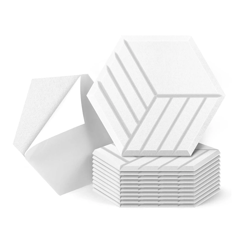 

Top-12 Pack Self Adhesive Acoustic Panels, 14 X 12 X 0.4Inch Soundproof Wall Panels, Sound Absorbing Panels