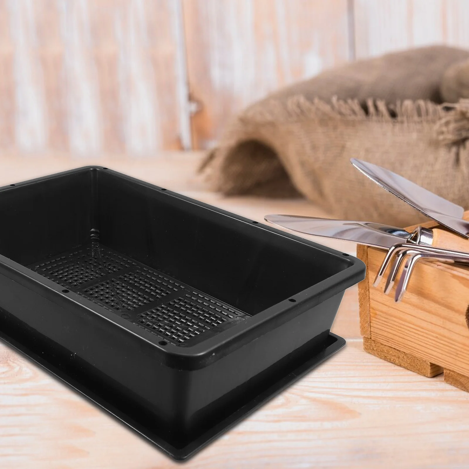 

1Set Rectangular Succulent Seedling Tray with Drainage Bottom for Indoor Plants Multifunctional Plant Growing Starter Plastic