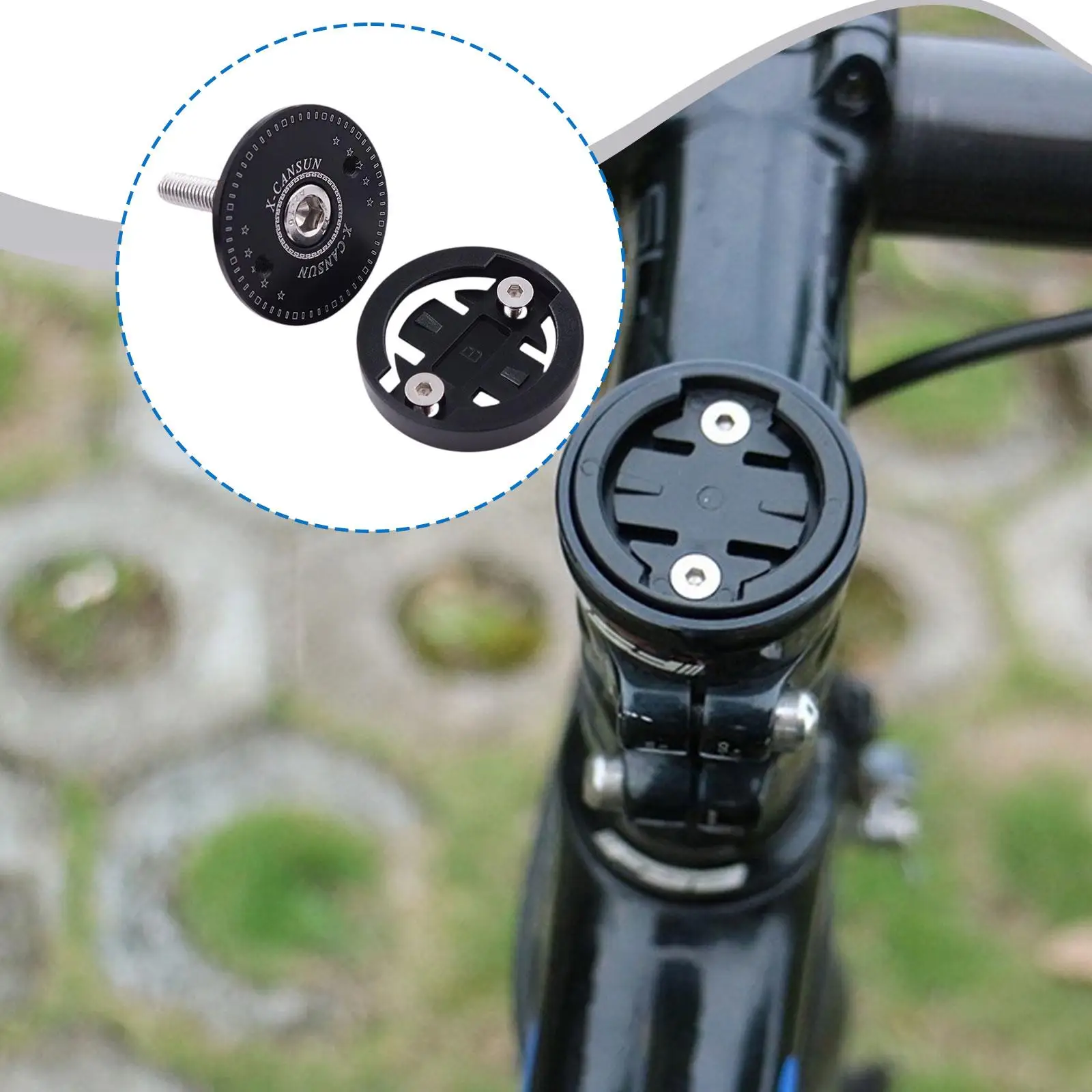 

Bike Computer Mount Stem Top Cap Aluminum Alloy Lightweight Stopwatch Adapter for Road and Mountain Bikes Edge