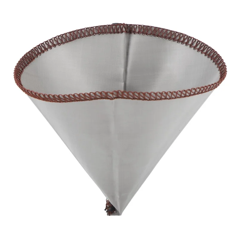 Reusable Coffee Filter Cone Shape Fine Filtering 304 Stainless Steel Paperless Mesh Coffee Filter L For 3 To 4 Cups
