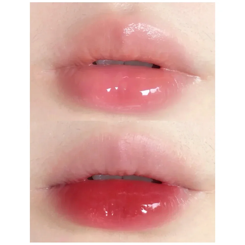 Honig Topf Lip Öl Lindert Trockene Feuchtigkeitsspend Lip Gloss Verblasst Lip Linien Spiegel Wasser Licht Großen Pinsel Kopf Pfirsich Schlafen lippen Pflege