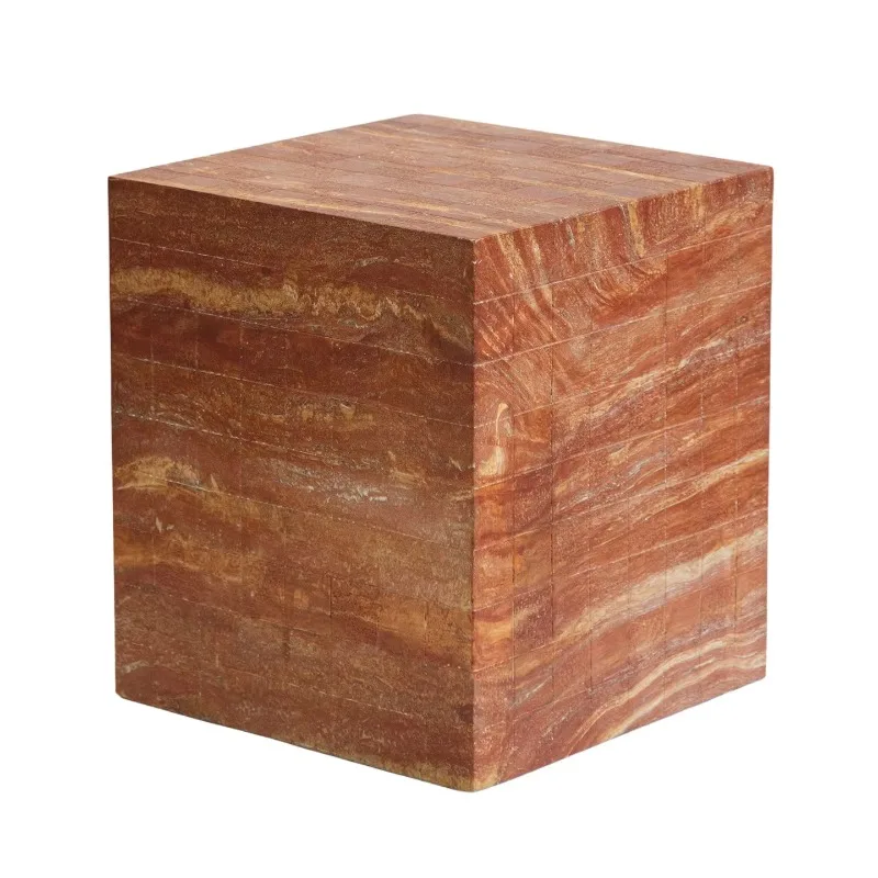 cube coffee table imitation cave stone texture magnesium oxide desktop portable design suitable for hotel living room