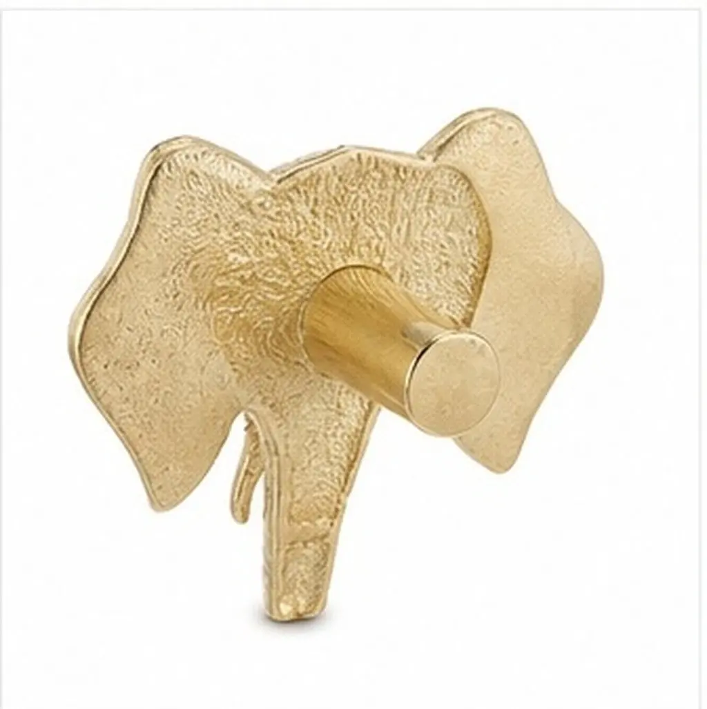 Vintage Elephant Brass Cabinet Knob for Kitchen, Dresser, Wardrobe, Bathroom Vanity & Drawer Pull
