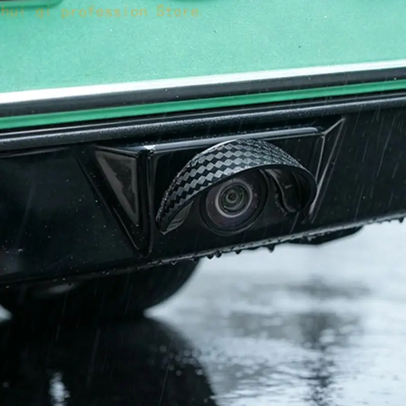 2/4pcs Rear View Camera Rain Cover, Black Curved PVC Guard with Adhesive Mount for Daily Driving and Wet Parking H8WE