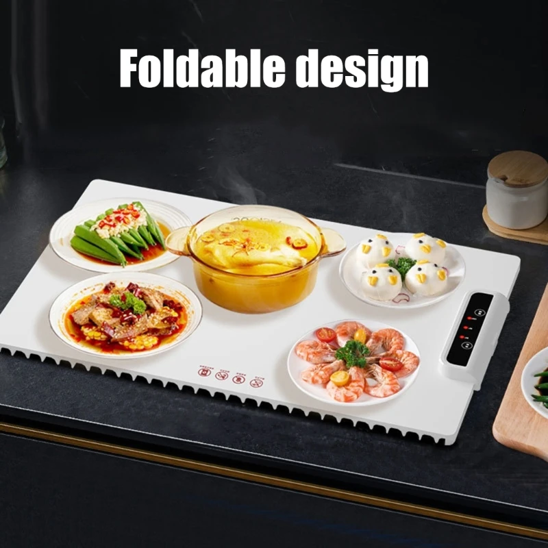 電気バッファネットパーティー用トレイ、折りたたみ式ウォーマー、シリコン素材、調節可能な温度、高速加熱