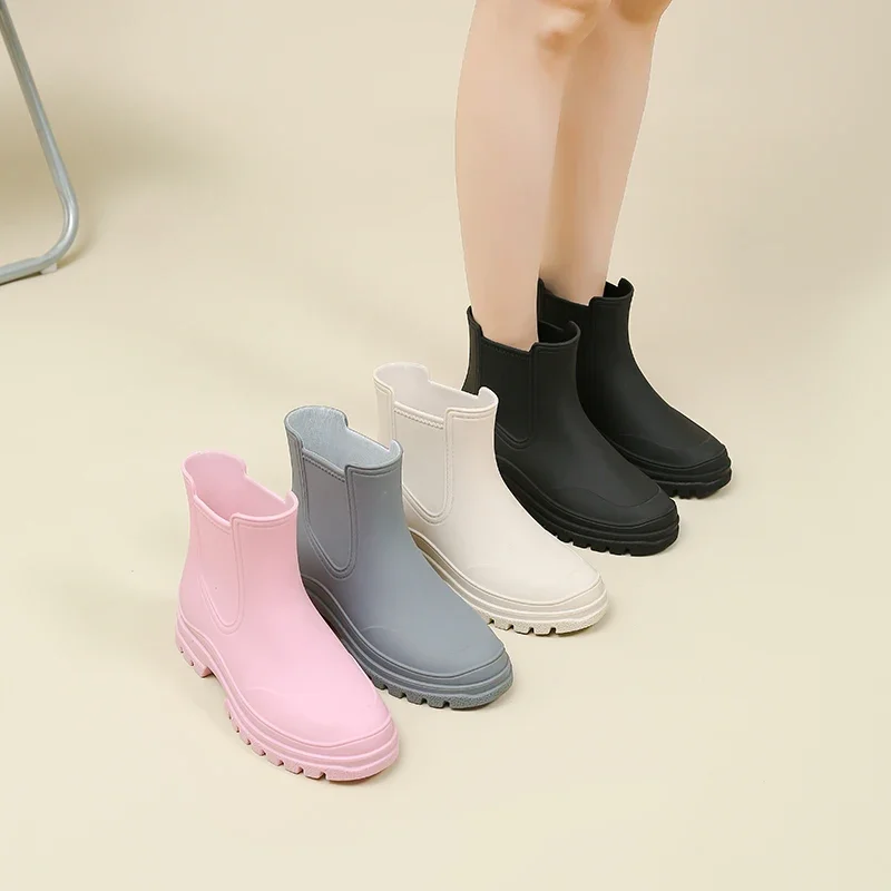 

Pop Women's Waterproof Low-top Water Boots In Summer, Short-cylinder Rain Boots, Rubber Shoes For Car Washing And Kitchen Use