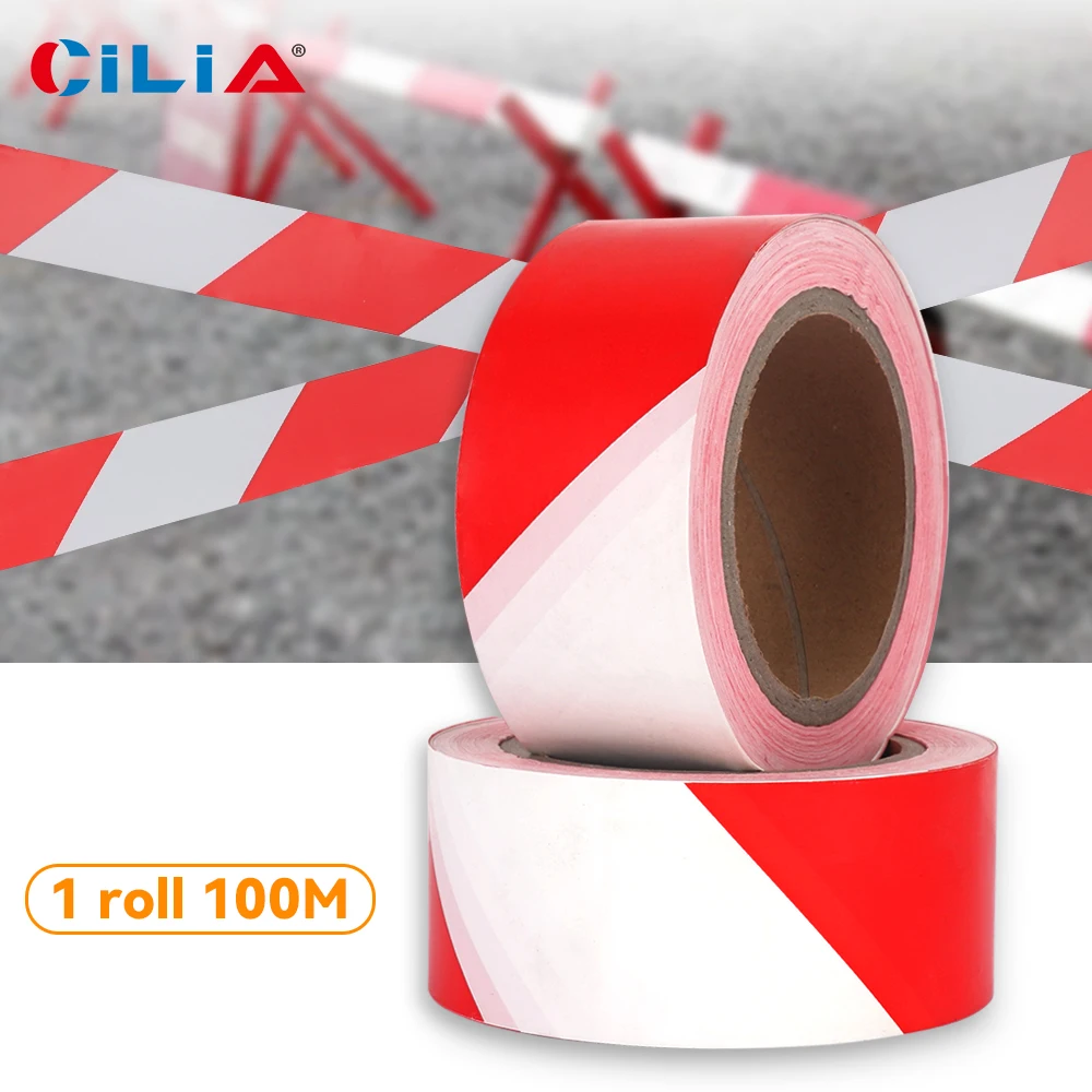 

Red and white hazard warning, safety stripe warning tape, non adhesive barrier tape, suitable for warning dangerous buildings