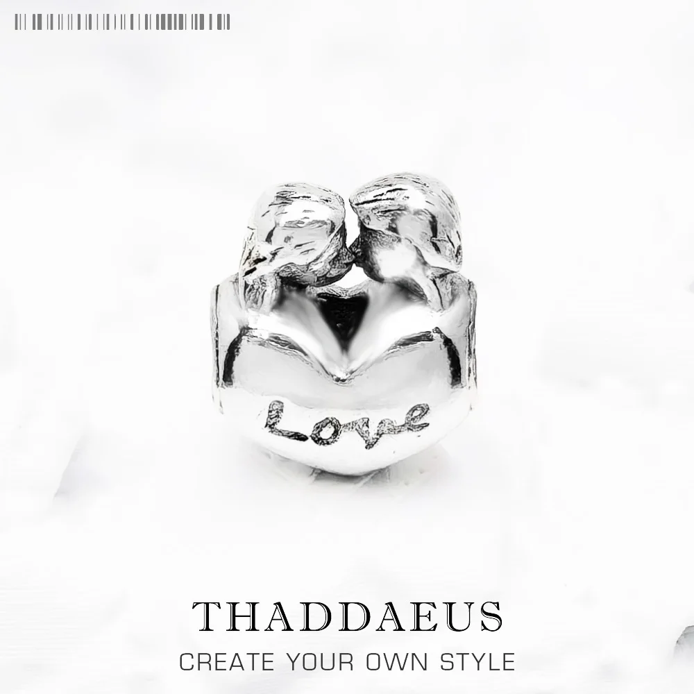 

Beads Kissing Lovers Heart New 925 Sterling Silver Charm Europe Jewelry Accessories Romantic Gift For Women