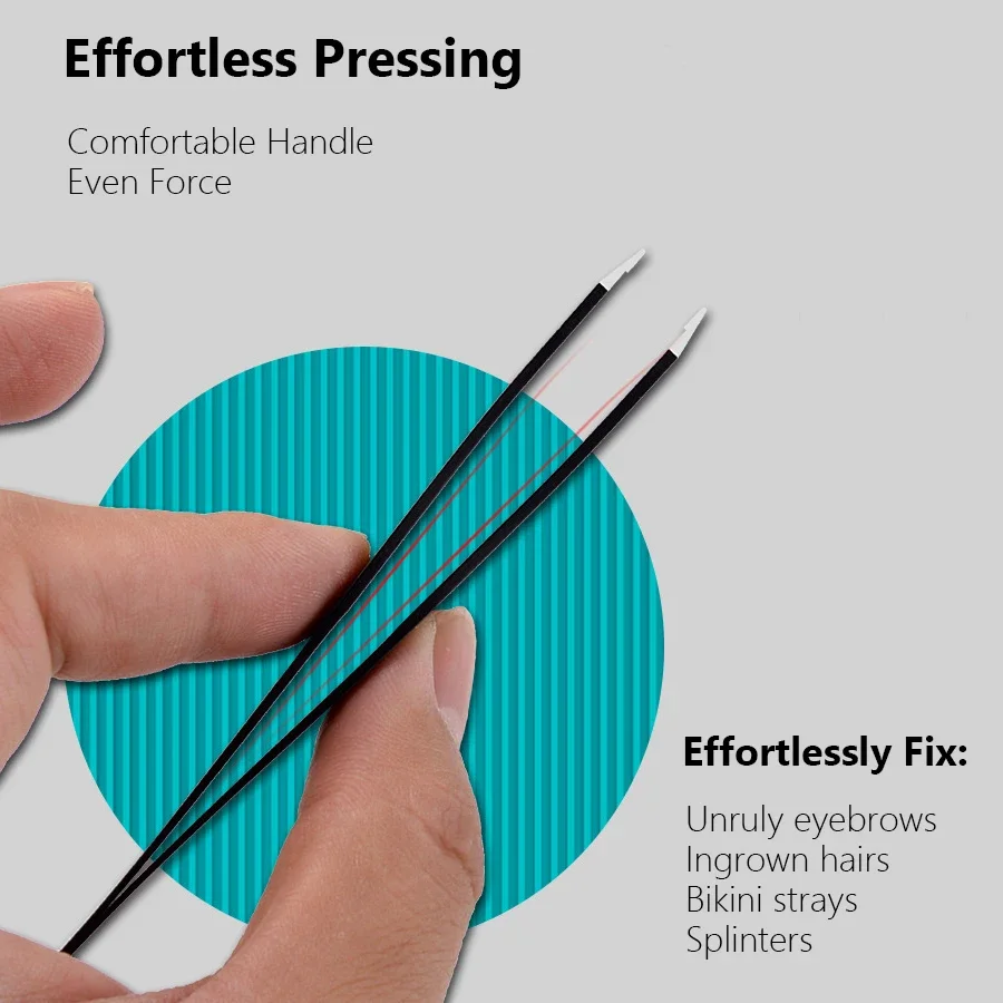 Pinzas de precisión de acero inoxidable para dar forma a las cejas y depilación encarnada, agarre cómodo, herramienta para decoración de uñas