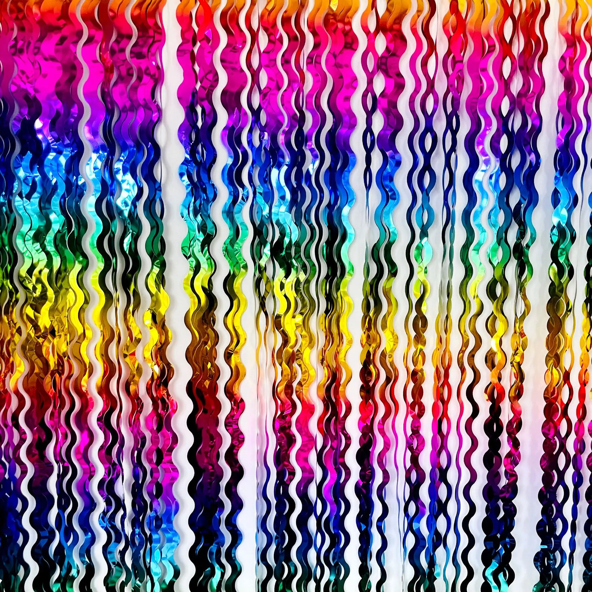 Glitzernde Lametta-Folien-Fransenvorhänge, blau, lila, Metallfolie, Fransen-Hintergrund, Wandvorhänge für Babyparty, Meerjungfrau-Party-Hintergrund – Detail 16