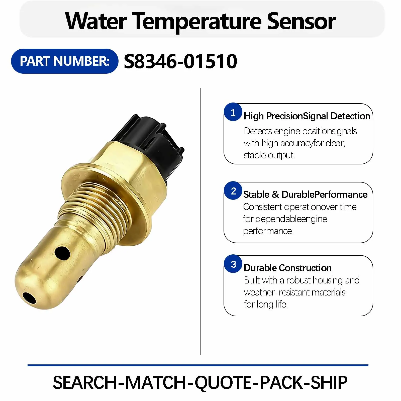 Water Temperature Sensor S8346-01510 For Kobelco SK350-8 SK200 SK250 SK300 Excavators