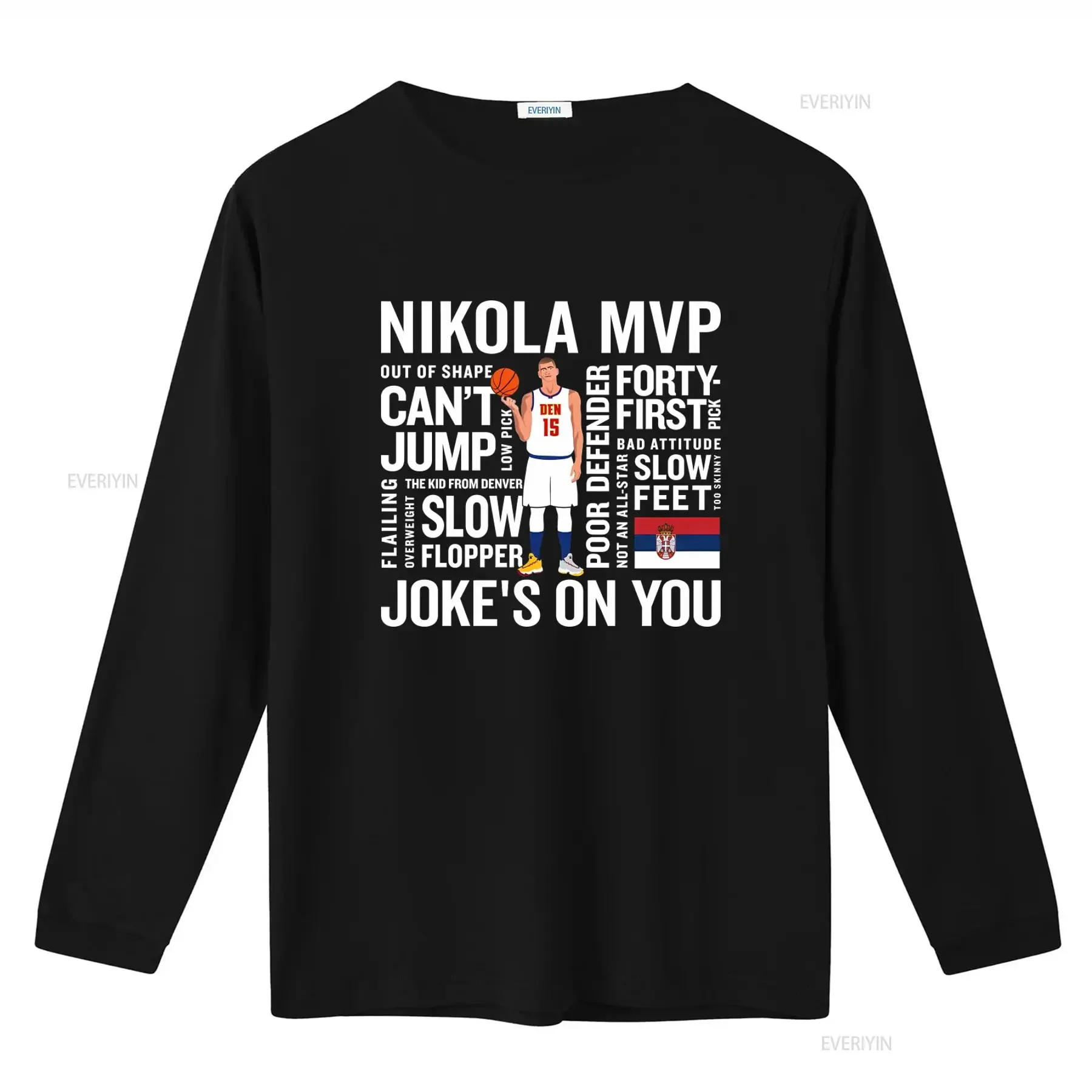 Basketball T Shirt Nikola Jokic MVP Design S XXXL Funny Denver 15 Joke's On You Print vintage Washed graphic Casual