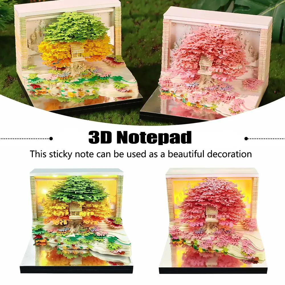 

Настольный календарь с 3D резьбой по бумаге и подсветкой, английский туристический памятный подарок, дизайн домика на дереве, блокнот для украшения