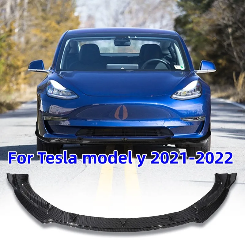 

3Pcs/set Car Front Bumper Lip Body Kit Spoiler Protection Cover For Tesla model y 2021-2022