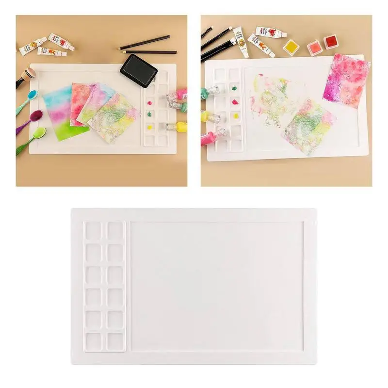 Silicone Painting Mat 17x10.6in Silicone Art Craft Mat For Painting Art Mat With 12 Paint Dividers Educational Toys For Kids