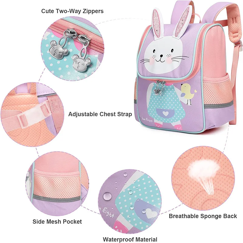 Mochilas de dibujos animados para bebés, morral escolar para niños y niñas, 2024