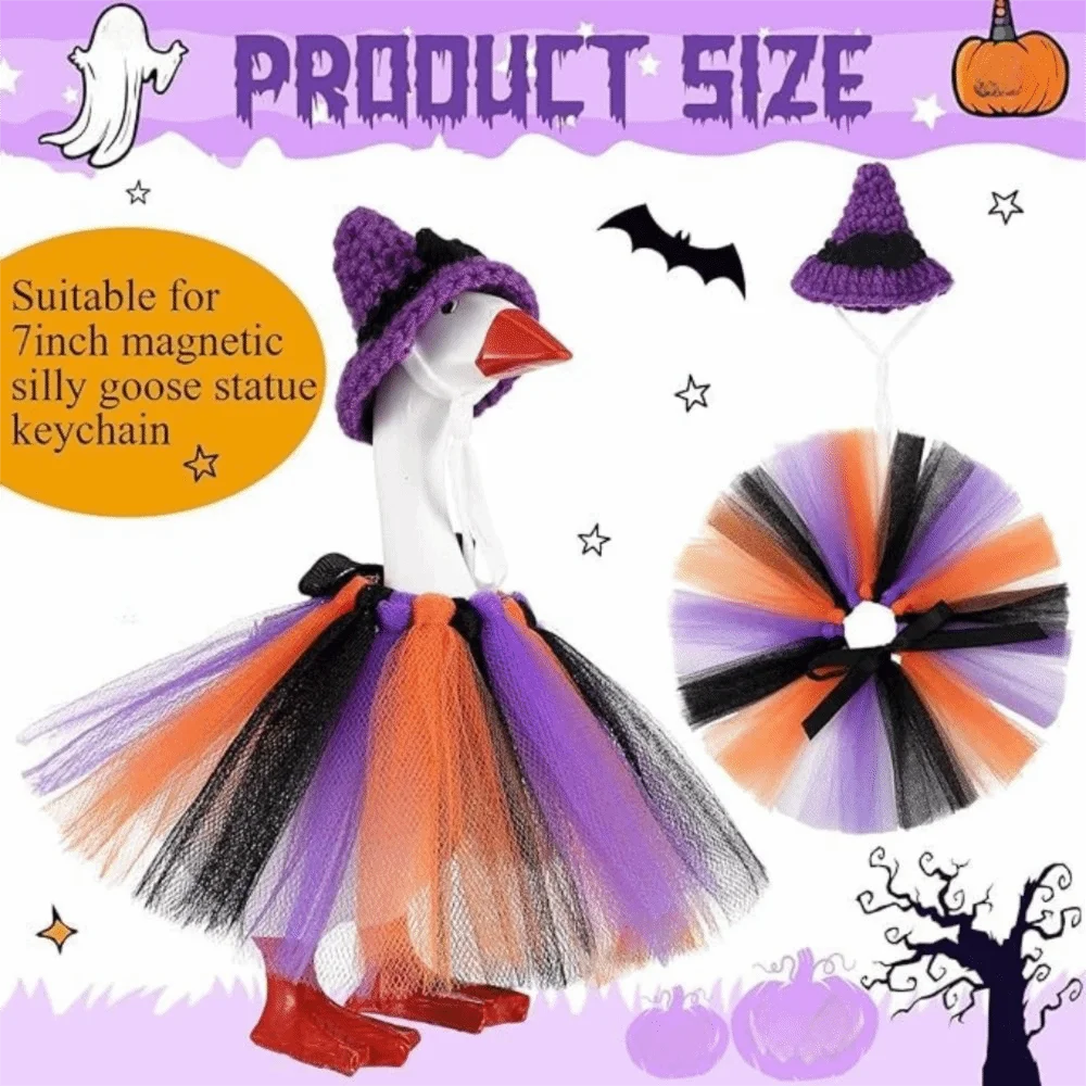 

Adjustable Porch Goose Costume Colorful with Hat Christmas Duck Outfits Hand-Hooked Halloween Goose Decoration Outdoor Garden