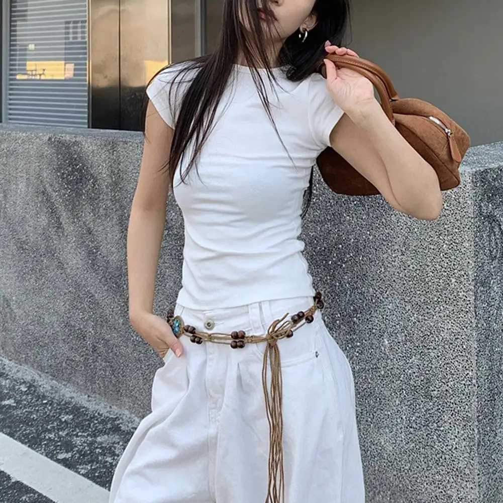 2025 جديد البوهيمي المنسوجة الخصر حبل حزام الرجعية العرقية الزخرفية الخصر سلسلة للنساء ، الكورية نمط عارضة الإكسسوارات #5