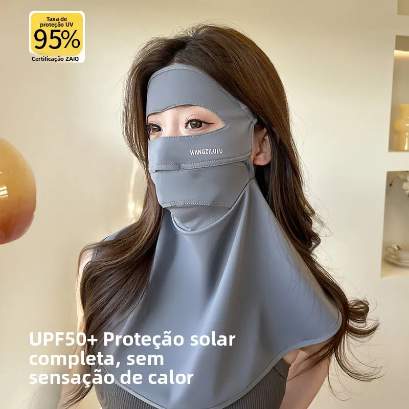 女性用フルフェイス日焼け止めマスク-ネックプロテクター-アイスシルク-サイクリング-ドライビング-フェイスカバー-ビキニスタイル-夏用日よけマスク
