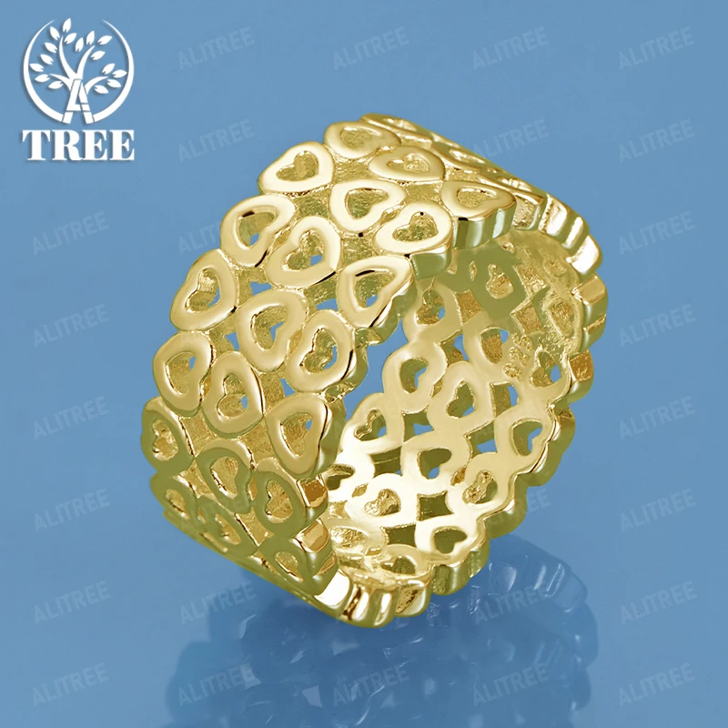 

Hot 18k Gold Ring New Heart Ring Men And Women Party Engagement Wedding Noble Luxury Jewelry Valentine's Day Gift Accessories