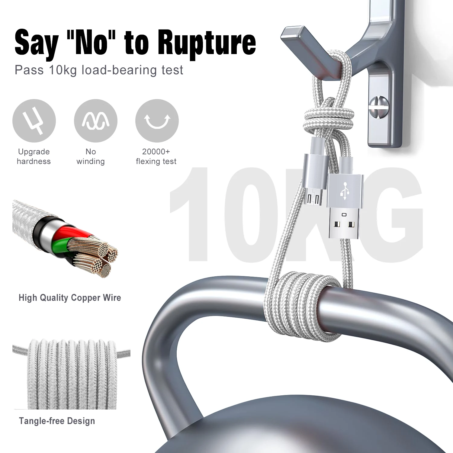 Android Micro USBケーブル 2A急速充電USBケーブル Xiaomi Realme Redmi Samsung Huawei 携帯電話 USBデータ充電ケーブル 3M