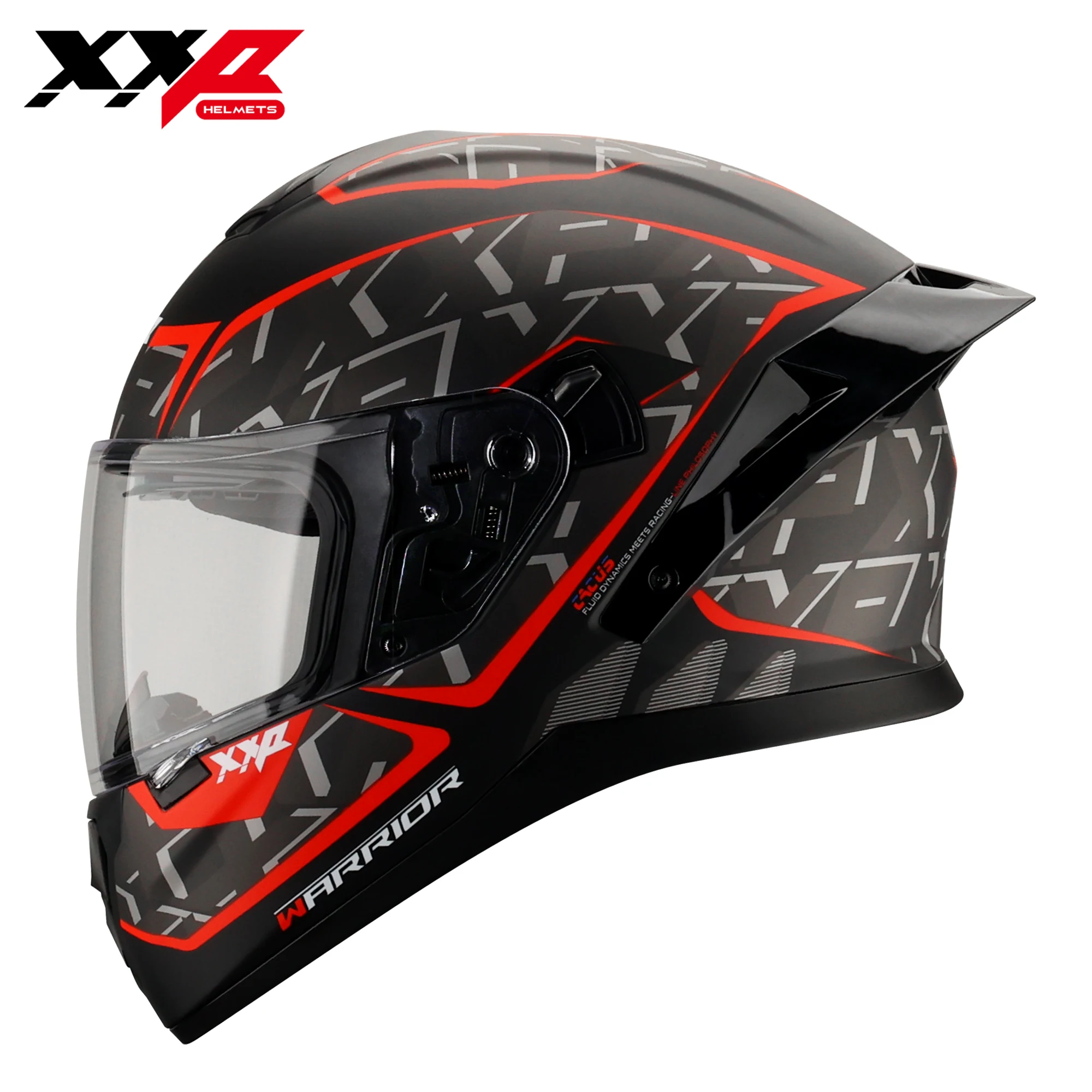 Motorcycle Helmets Large Spoiler Clear Outer Visor Black Inner Visor Full Face Helmet Quick Release S-Xxl Warrior New Arrival
