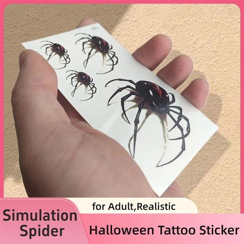 不気味なスパイダー タトゥー ステッカー – ハロウィン ホラー用防水