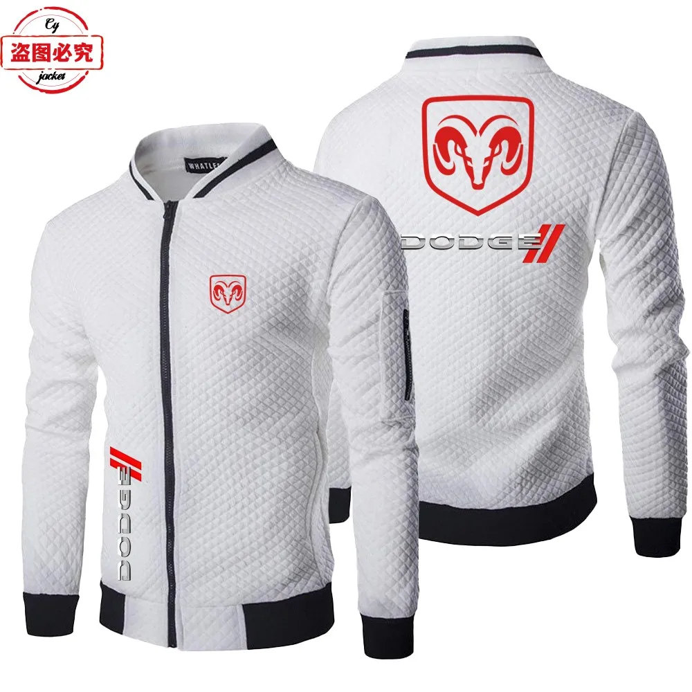 Dodge car logo racing suit jacket loose long-sleeved men's top zipper cardigan stand-up collar jacket work clothes