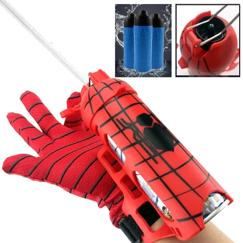 Hot 1-2set Disney Spiderman Cosplay Launcher Water gun Gloves Web Shooters Figure Toy Halloween Prop Toys For kid Wrist Launcher