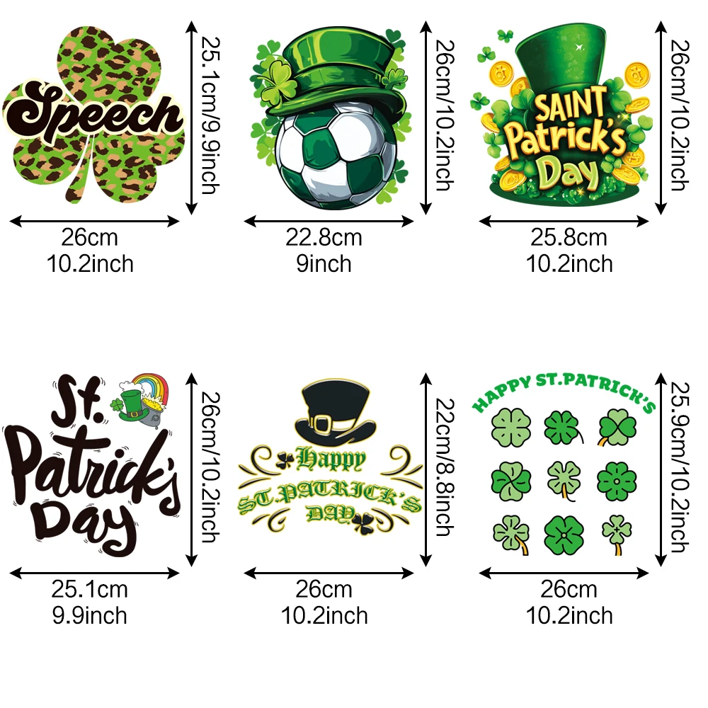 St Patrick's Day Clover Cartoon DIY Pattern Pressing and Printing Sticker Set - Suitable for Washable Stickers