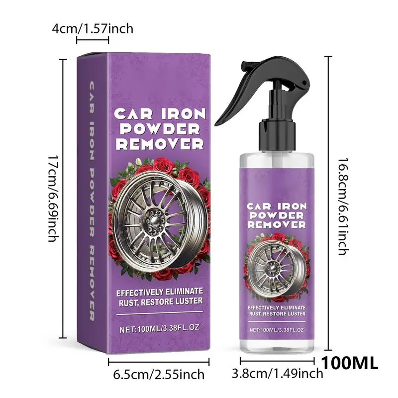 Dissolvant de fer pour voiture, dissolvant de rouille de roue, spray de polissage et de livres, nettoyant de fer de voiture, SUV, montres, berline, minivan