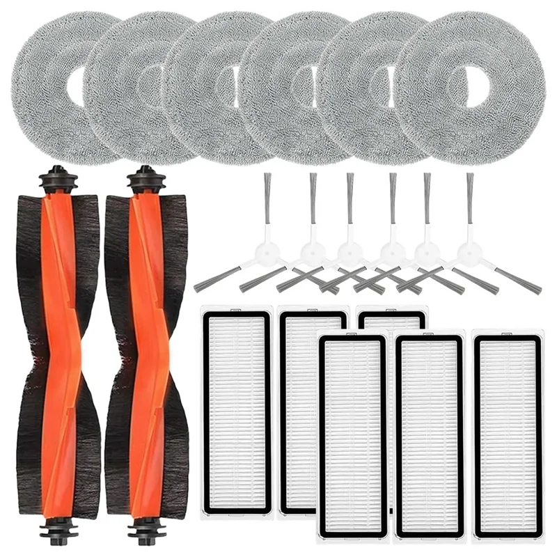 A94E - Części zamienne do robota sprzątającego Xiaomi S20 Plus S20+ B108GL: szczotka główna, szczotki boczne, filtr HEPA, nakładki mopujące, akcesoria