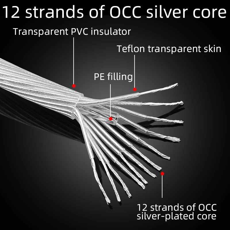 ATAUDIO Hifi Speaker Cable High Quality OCC Silver Core For Hi-fi Systems Y Plug Banana Plug Amplifier Loudspeaker Cable