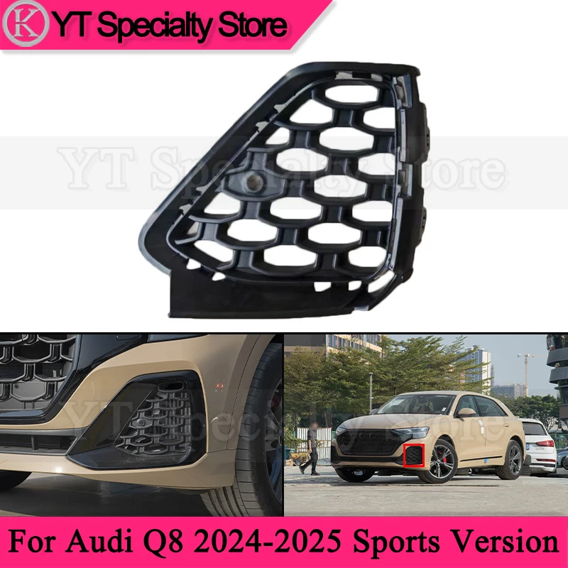 

Kamshing Front Bumper Foglight Frame For Audi Q8 2024-2025 Sports Version Front Bumper Grille Foglamp Cover