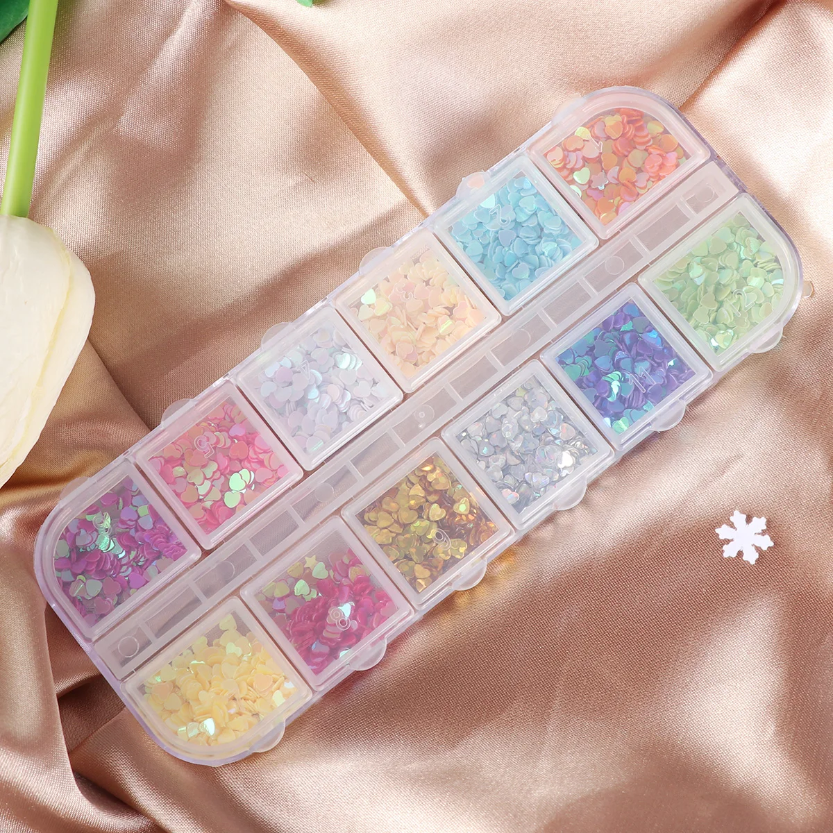 

Rhinestones Stickers for Nail Art Women Decals Girl Charms Toe Pearl DIY Creative Patterns Easy Apply Colorful Heart Designs