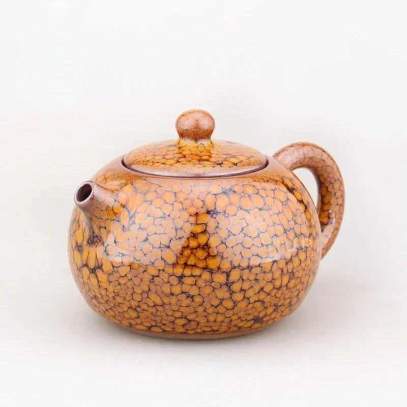 Golden Teapot Jianyang Jianzhan, Silver Oil Drop Teapot, Tianmu Glaze, Candle Spot, Kung Fu, Ceramic Tea Set