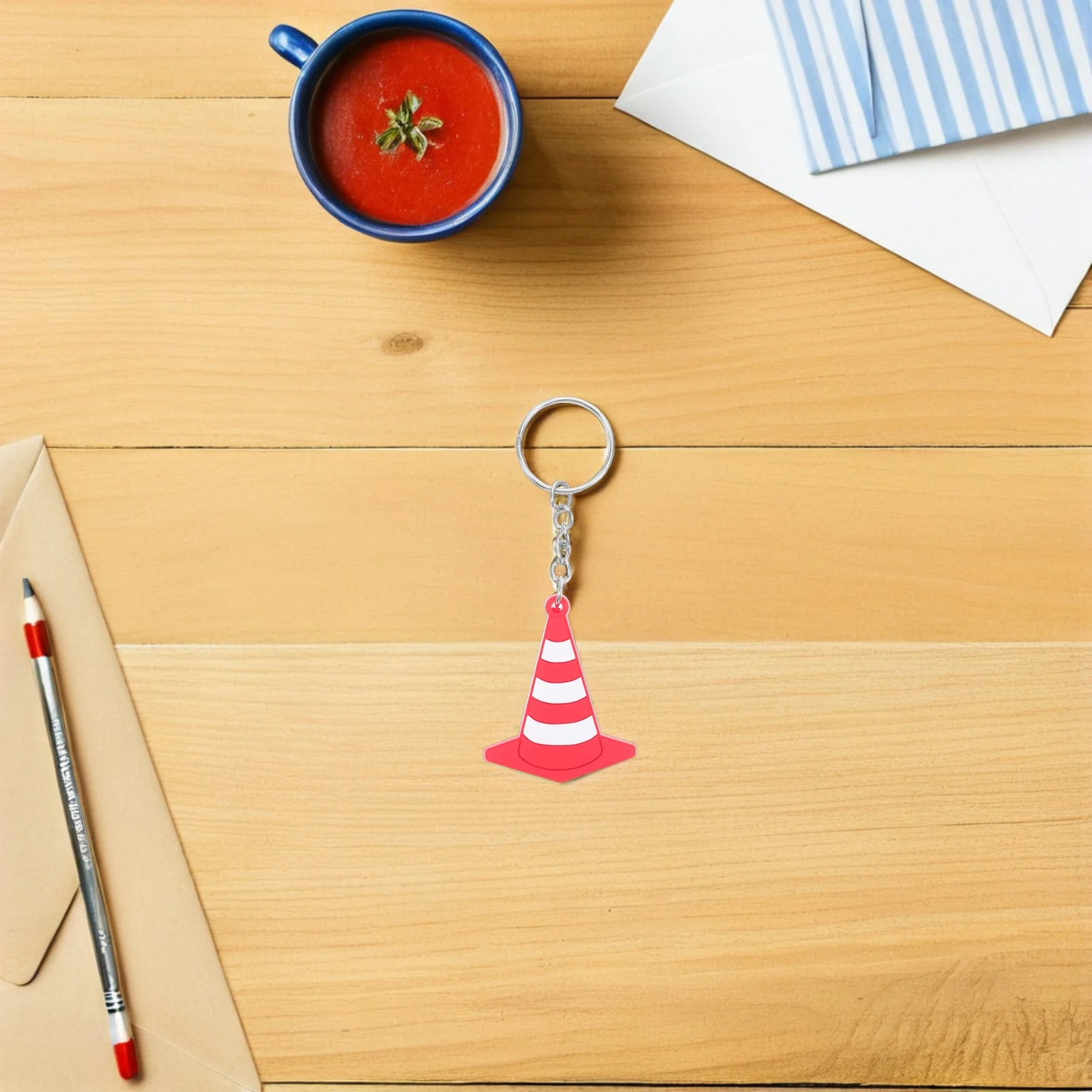 

10pcs Mini Traffic Cone Keychain Pvc Construction Party Favors Car Key Charm Road Cone Pendant Backpack Outdoor Activity Durable