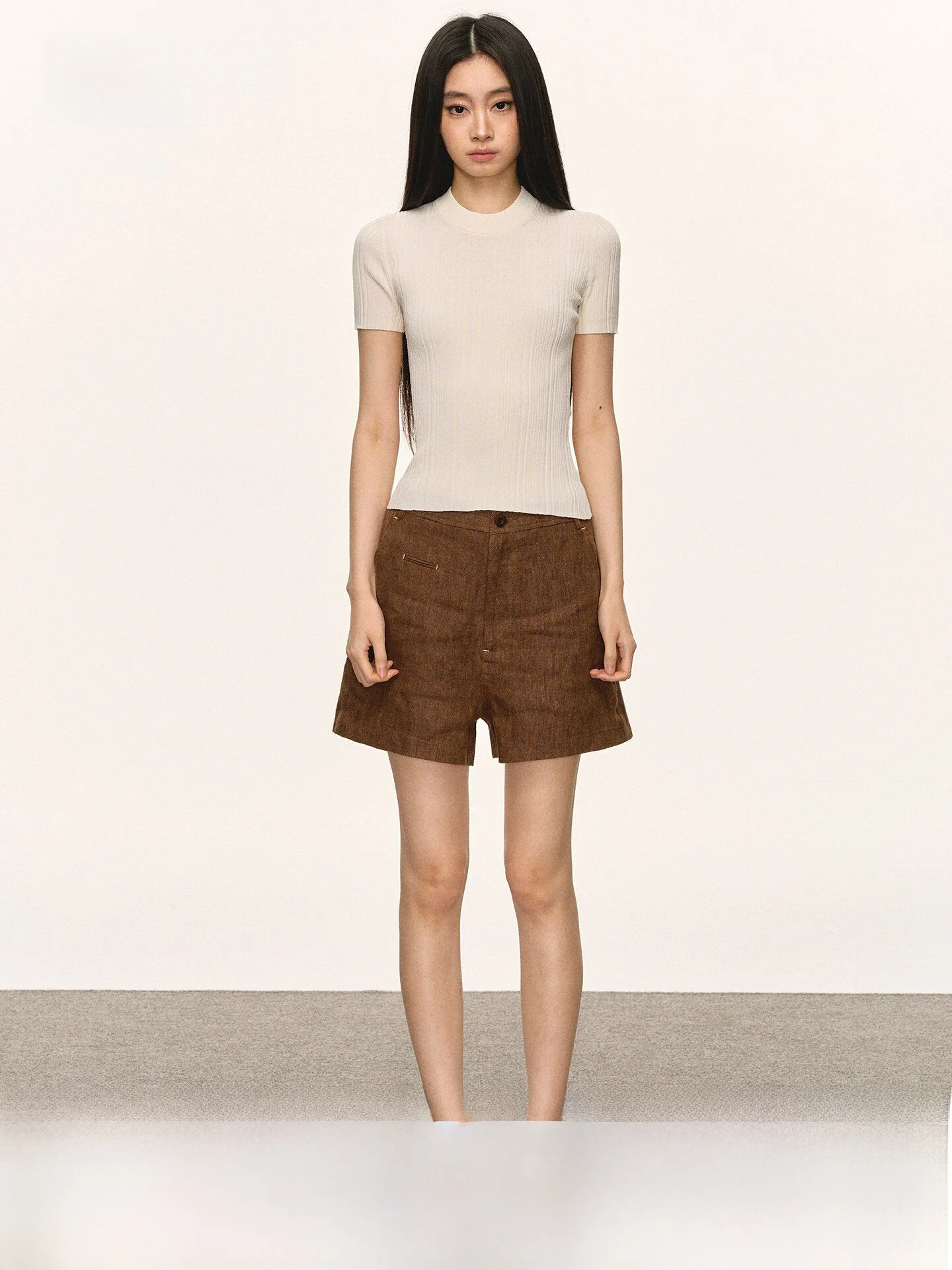 

Anna Aneae00 Women's Linen orts Casual Loose Fit Summer New Sle Coffee Color Straight Leg Pants Slimming Effect