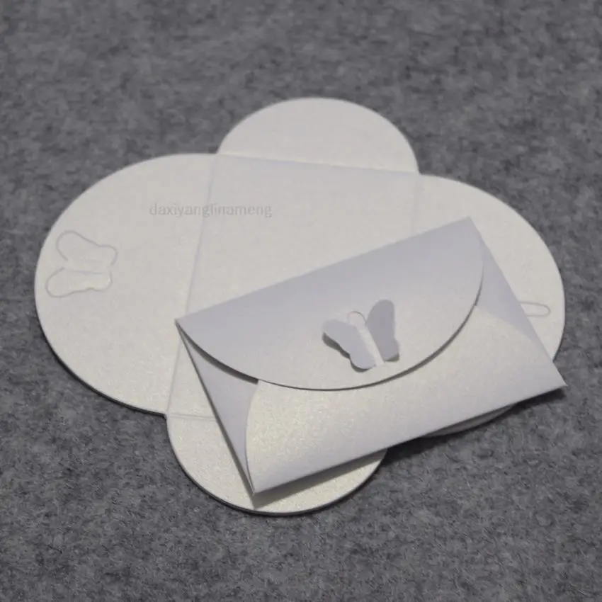 100pcs 10.5x7cm Pearl Paper Cute Colorful Butterfly Clasp Envelopes/mailer-wedding Party Invitation,stuff Vip Cards, Namecards