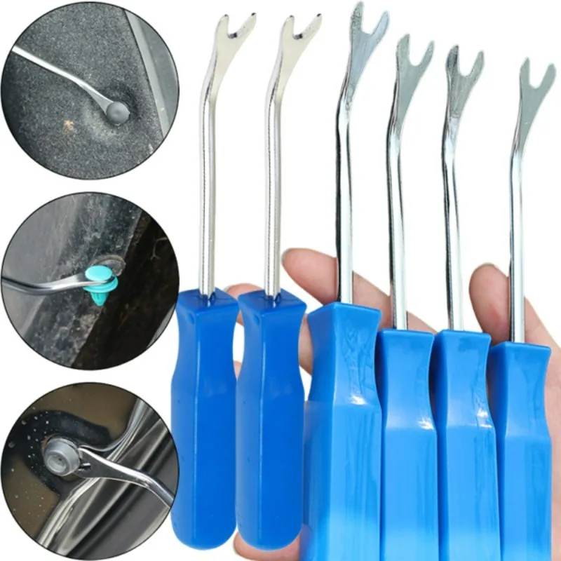 Herramienta de extracción de coche, Panel embellecedor de puerta de coche azul, sujetador, extractor de clavos, herramienta de palanca abierta, alicate de Clip, elimina rápidamente, 4/1 Uds.