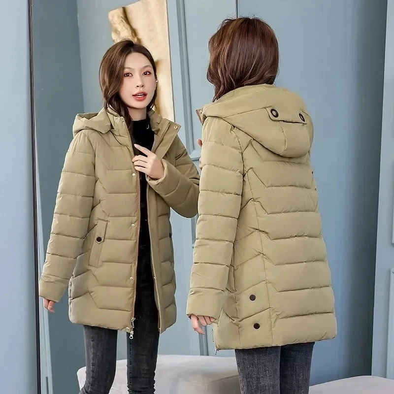 2023 New Winter Hooded Jacket Women Korean Parkas Loose Down Cotton Coats Overcoat Female Casual Thick Warm Windproof Outerwear