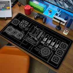 Quality Black And White Mouse Pad Design Original Mousepad XXL 900x400mm Rubber Desk Mats Computer Art Keyboard Pads Laptop Mat