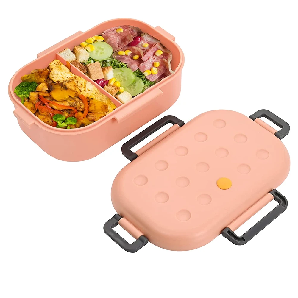 B69C Bento-Box für Erwachsene und Kinder, 1000 ml Lunchbox für Kinder, auslaufsicher, spülmaschinenfest, mit 2 Fächern