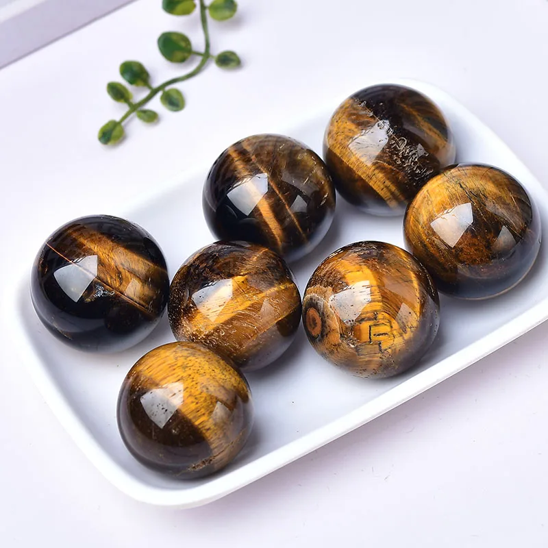 Natural Crystal Tiger Eye Ball Quartz Massage Polished Spheres Reiki Healing Exquisite Room Decor Rock Ball Souvenirs Gift