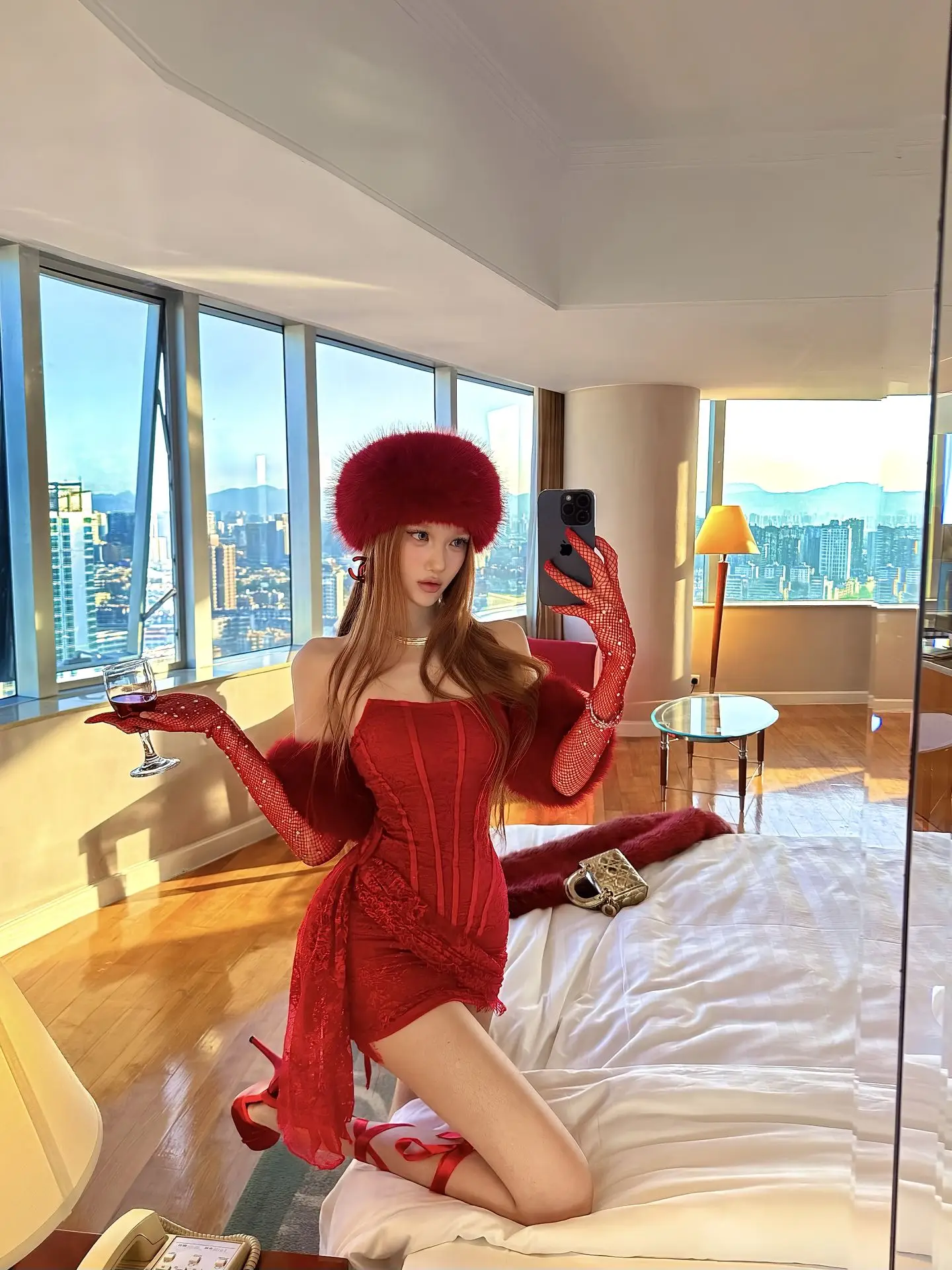 

Sexy Lace One oulder Dr Women's Winter Aosphere ort Skirt Outfit Studio Commute Sle Long Sve Midi Dr